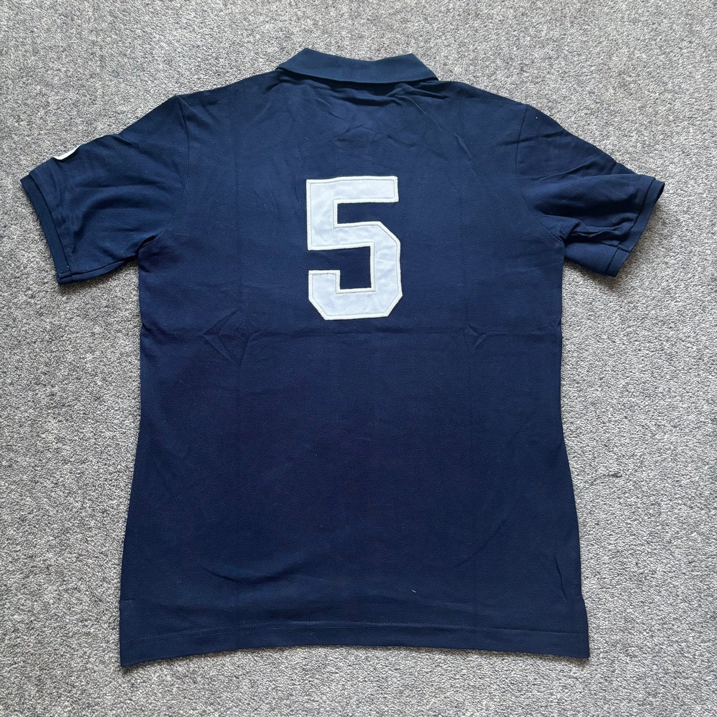 New York dark blue polo shirt – breathable back view