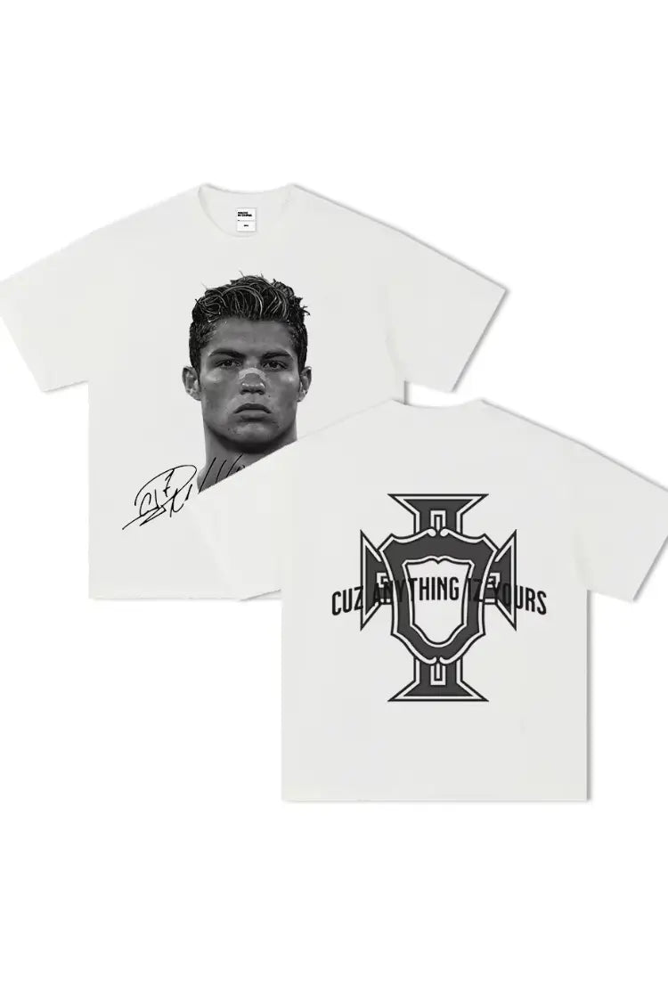 Back of the Setamoda “Ronaldo” tee – clean silhouette with dropped shoulders and heavyweight fabric