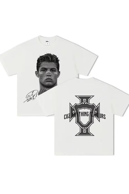 Back of the Setamoda “Ronaldo” tee – clean silhouette with dropped shoulders and heavyweight fabric