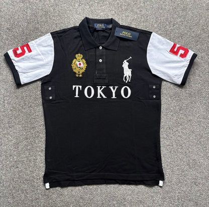 Black Tokyo polo shirt – clean front view, modern fit
